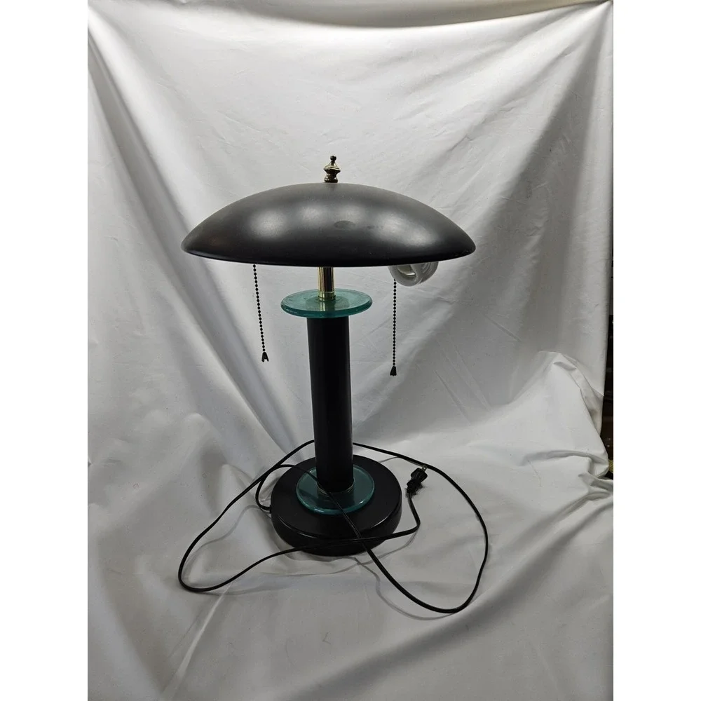 Vintage 80s 90s Memphis Design Post Mid Century Modern mushroom Pull Cord lamp